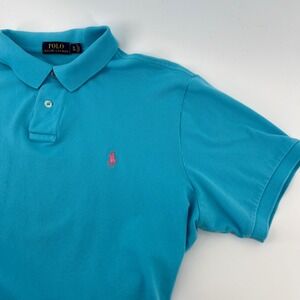 Polo Ralph‎ Lauren Men's Turquoise Polo Shirt Pink Pony Logo Size XL